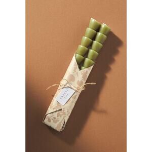 Anthropologie Marais Taper Candles Moss Green